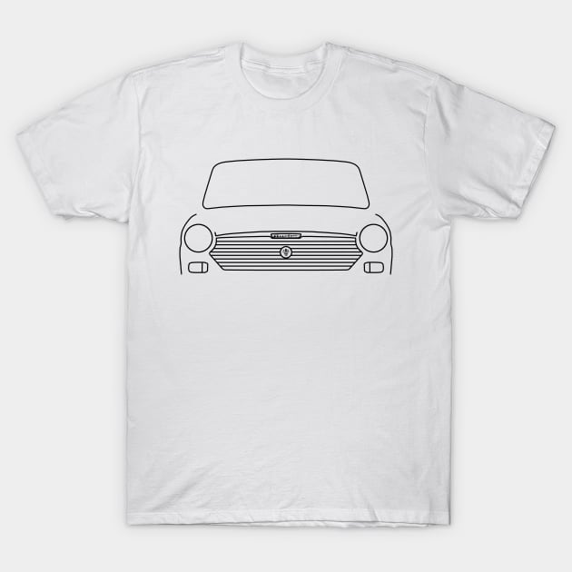 Austin 1100 classic car outline graphic (black) T-Shirt by soitwouldseem